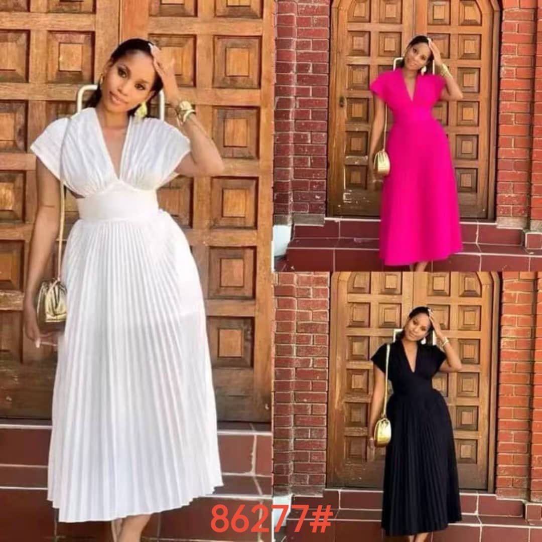 Plated long dress